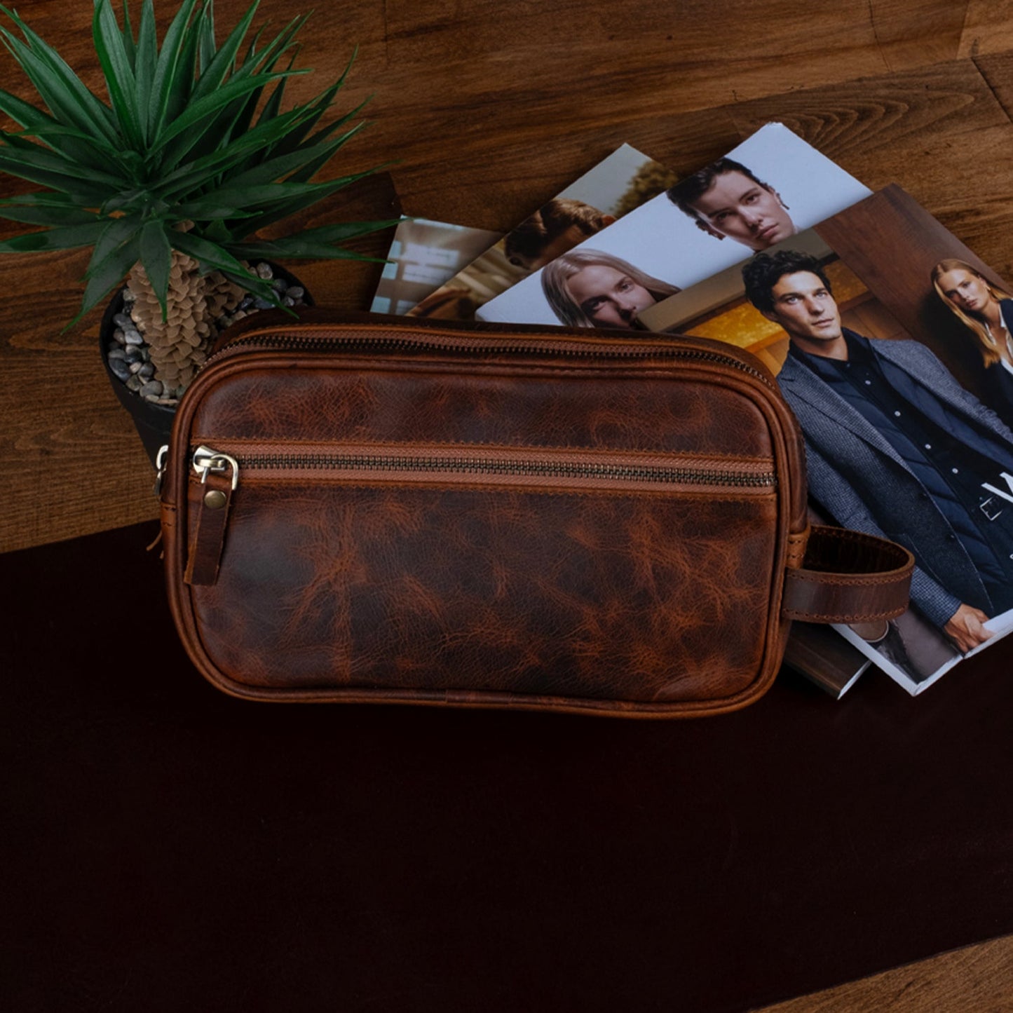 Hakiki Deri Erkek El Çantası / Dopp Kit