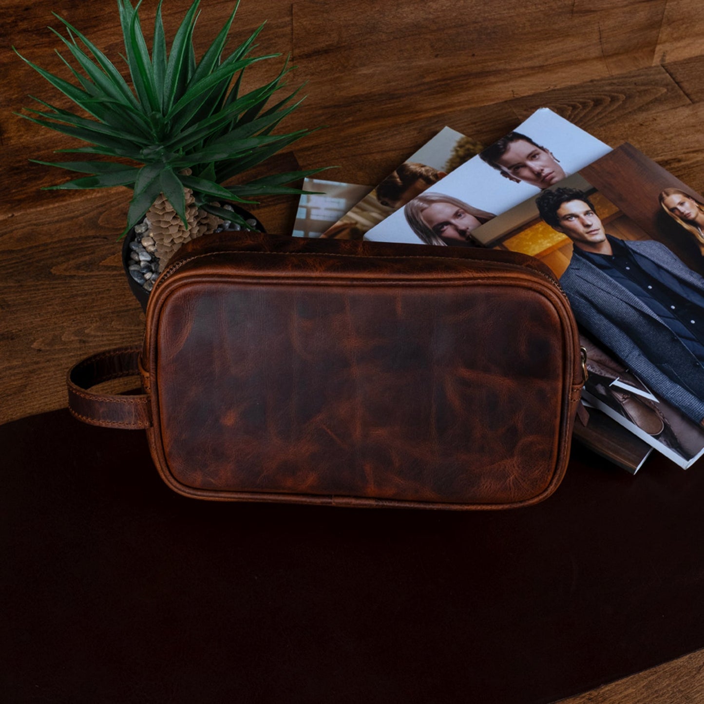 Hakiki Deri Erkek El Çantası / Dopp Kit