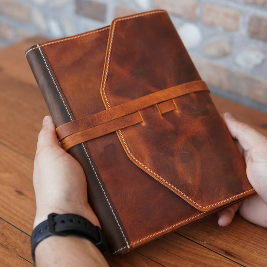 HAKİKİ DERİ KAPAKLI DEFTER KILIFI