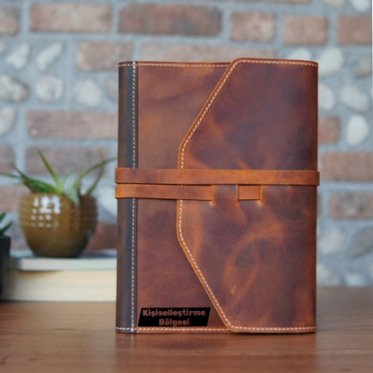 HAKİKİ DERİ KAPAKLI DEFTER KILIFI