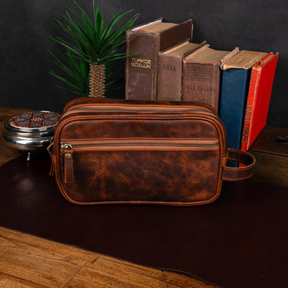 Hakiki Deri Erkek  El Çantası / Dopp Kit